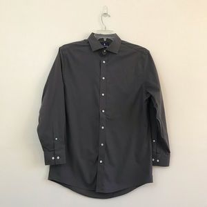 Men’s Solid Grey Stafford Button Down Dress Shirt